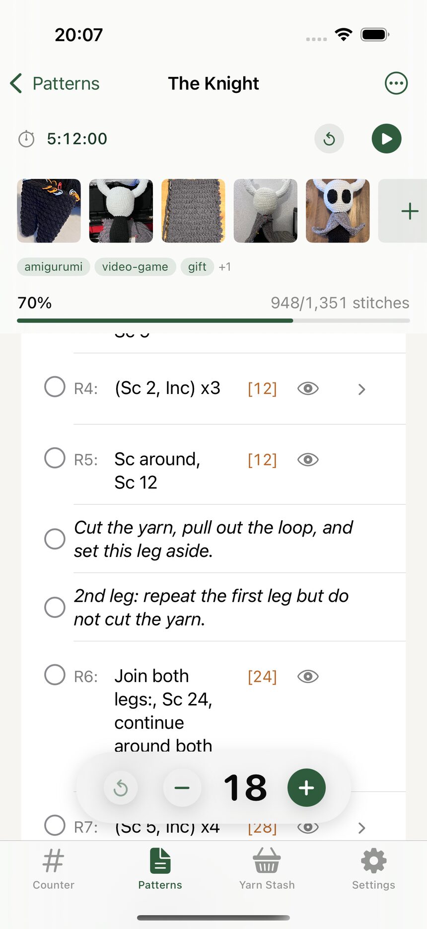A WIP checklist with several rows checked off and the progress bar partly filled.